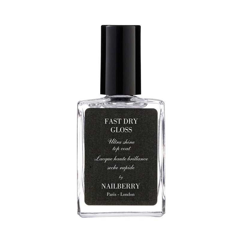 Nailberry Fast Dry Gloss Top Coat | Super-Fast Drying High Gloss Top Coat | Hard, Long-Lasting, Chip-Resistant Finish | Protects Against Fading & Discoloration | Vegan & Cruelty Free | 12-Free | 15 ml - Image 1